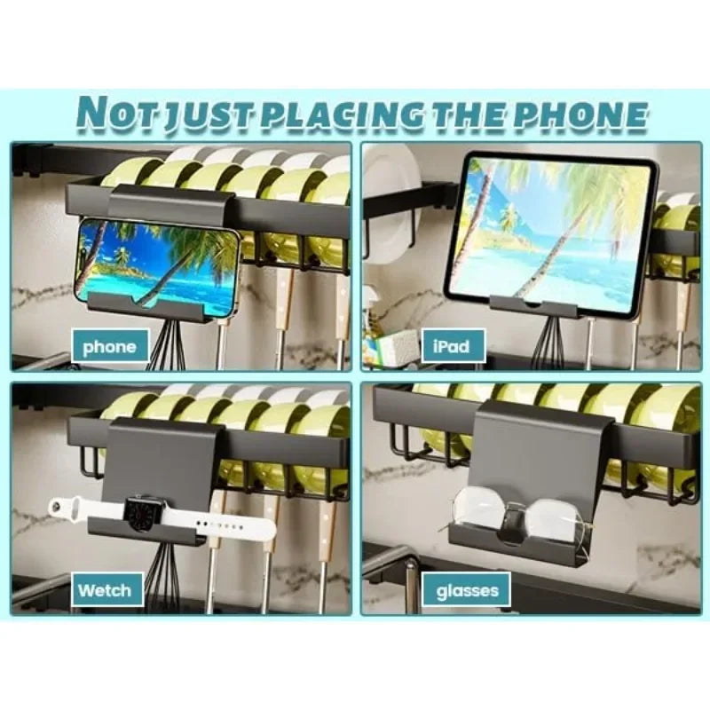 Over Sink Dish Drying Rack Extendable 2 Tier Large Snap USA