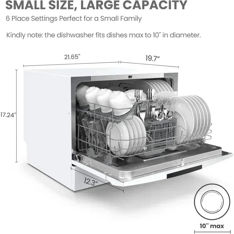 Portable Mini Dishwasher 6 Place Settings 8 Programs