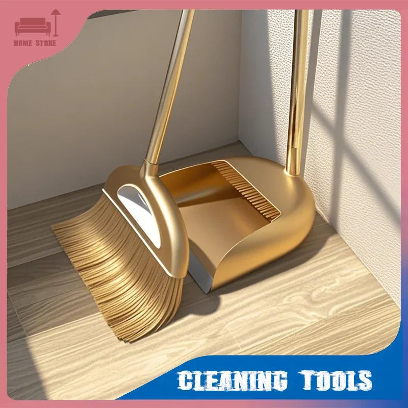 Plastic Broom And Dustpan Set Removable Home Floor Cleaner