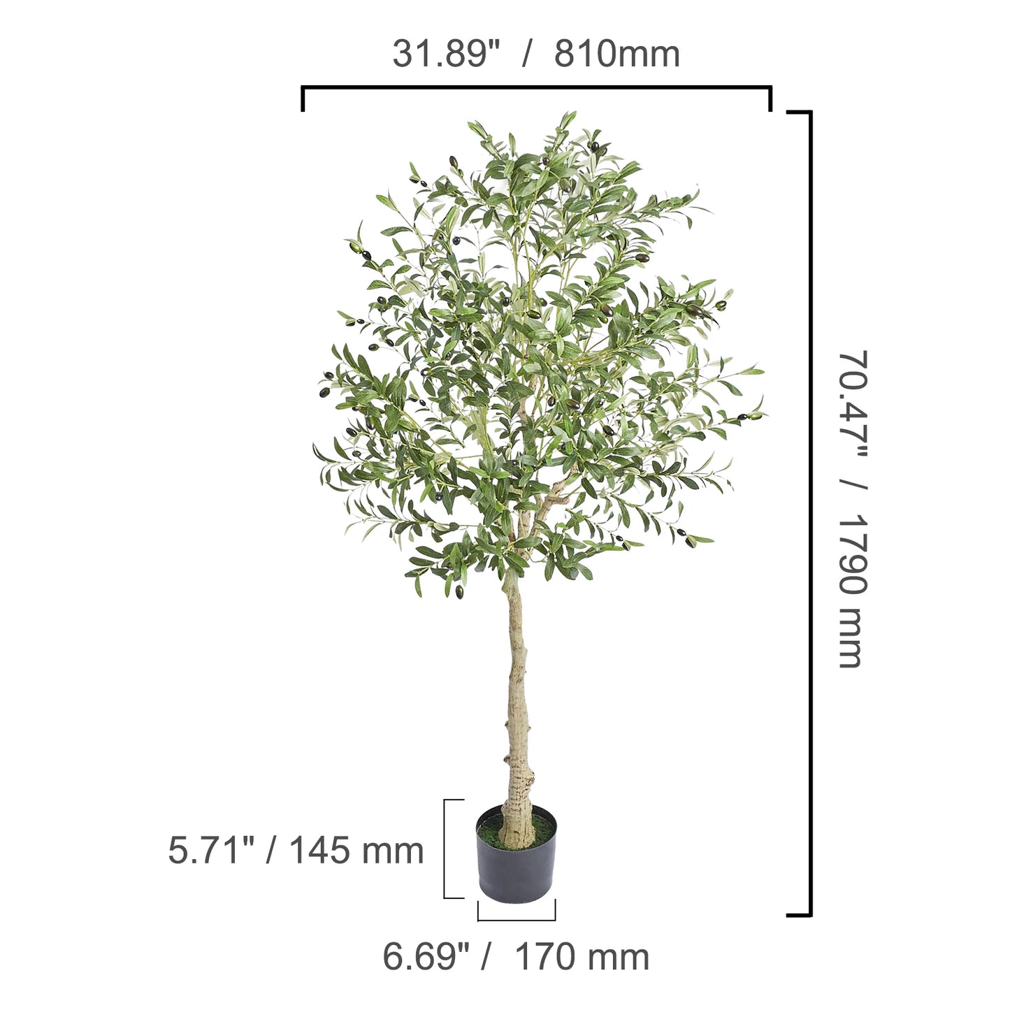 SucceBuy Artificial Olive Tree Tall Faux Plant Easy Care