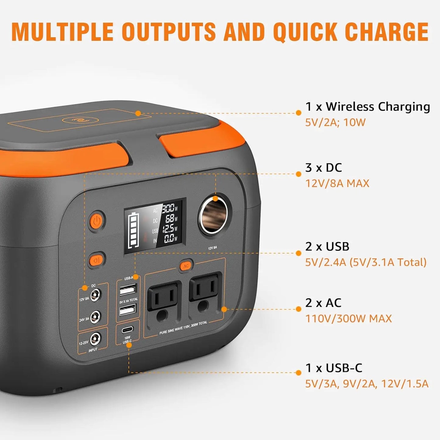 300W Portable Power Station 260Wh 70000mAh Solar Generator - Ultimate Objects