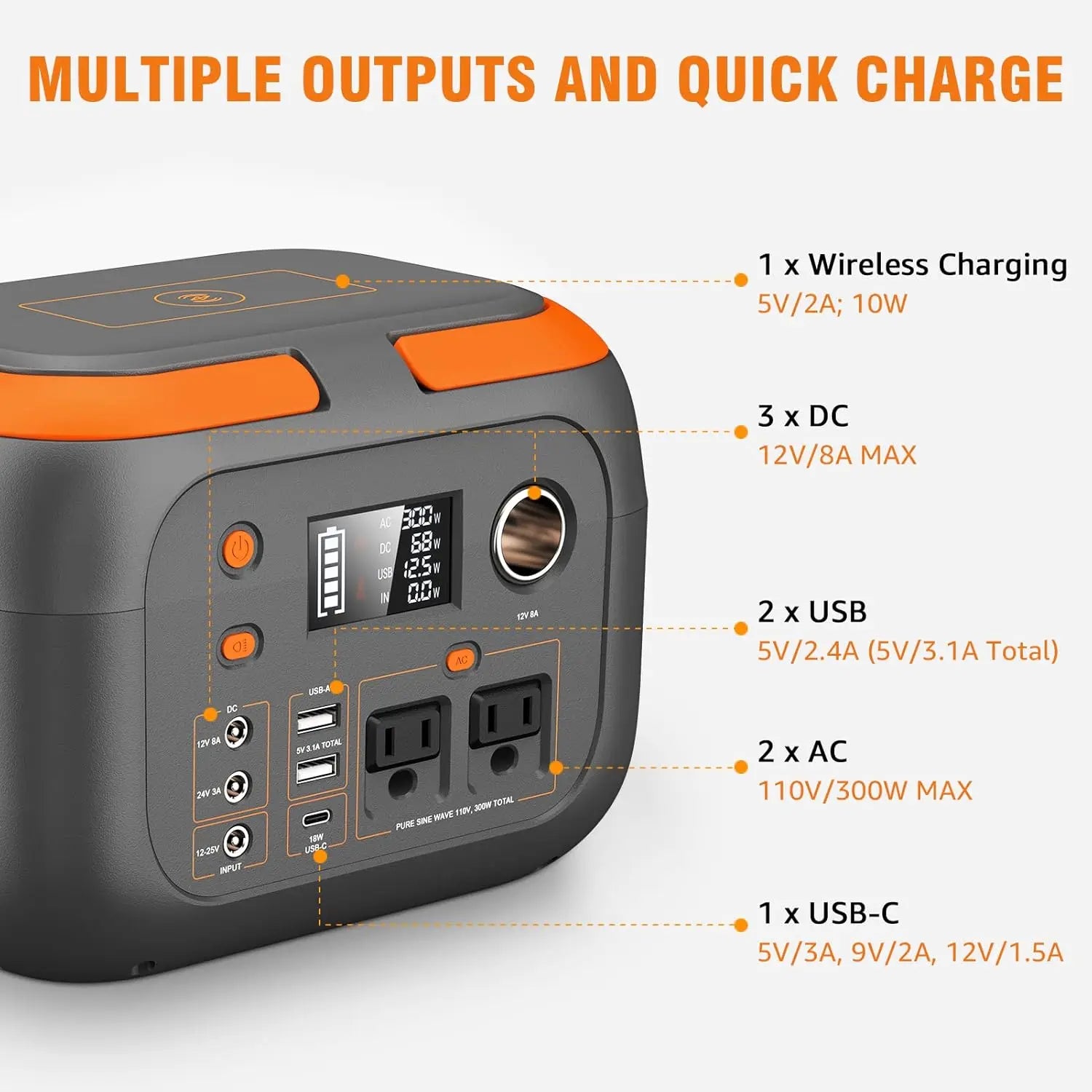 300W Portable Power Station 260Wh 70000mAh Solar Generator - Ultimate Objects