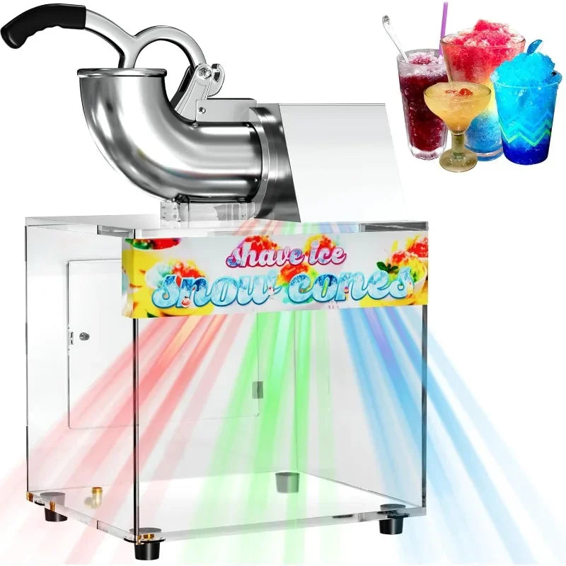48L Snow Cone Machine 500LBH Commercial Shaved Ice 300W