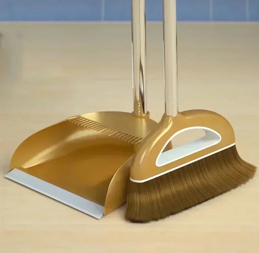 Plastic Broom And Dustpan Set Removable Home Floor Cleaner