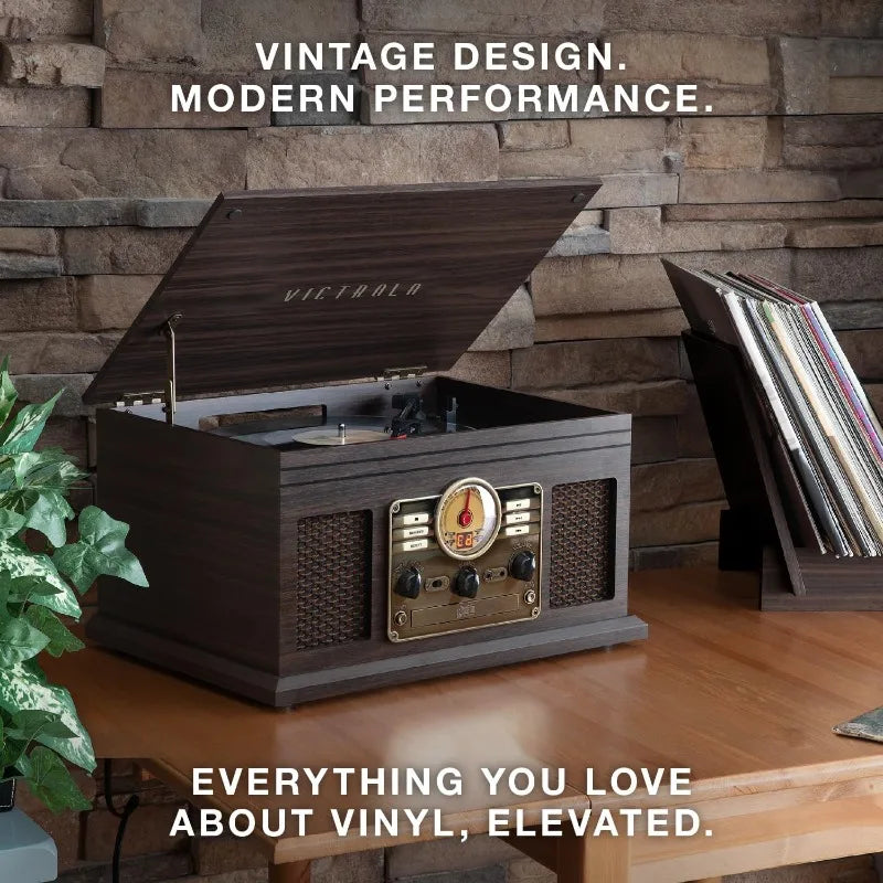 Six In One Bluetooth Record Player With Built In Speakers