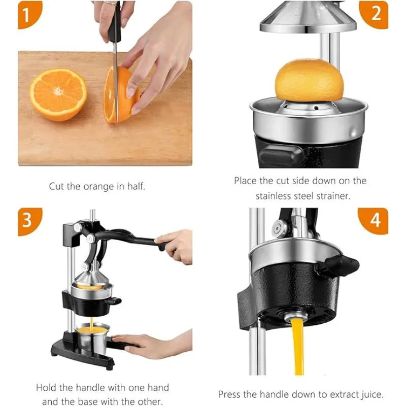 Heavy Duty Cast Iron Manual Juicer Hand Press Citrus Lemon