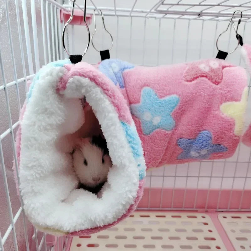 Ultra Soft Plush Pet Channel Nest For Hamster Guinea Pig