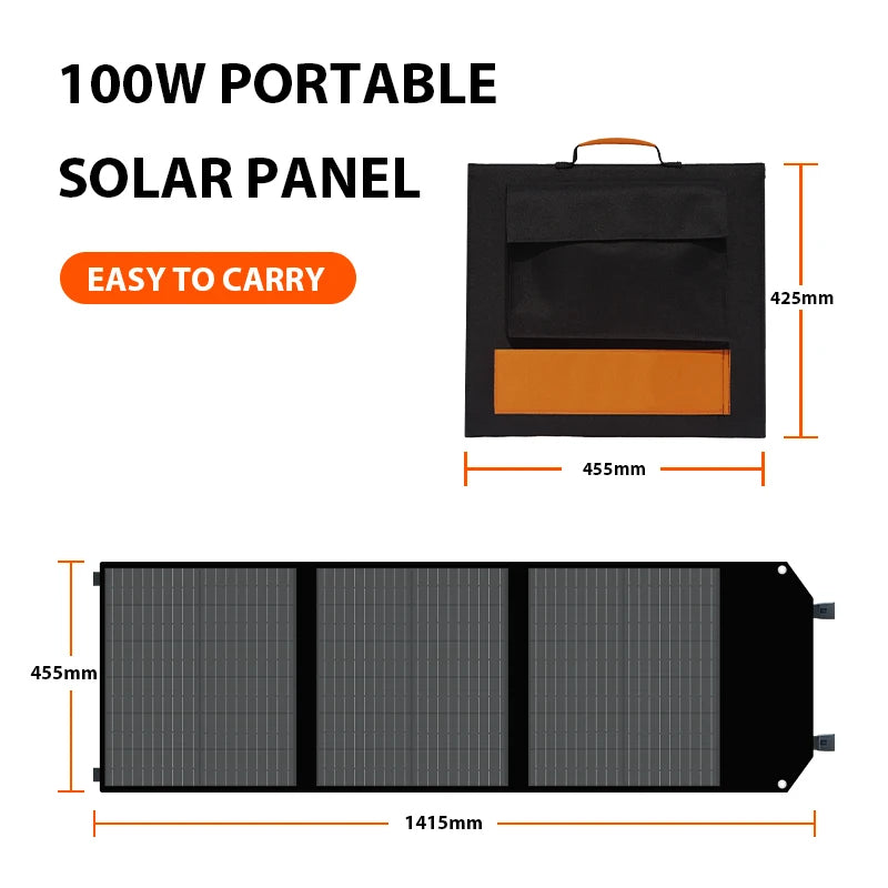 18V 100W Portable Flexible Solar Panel Kit for Home Camping Travel and Battery Charger with Fast Shipping