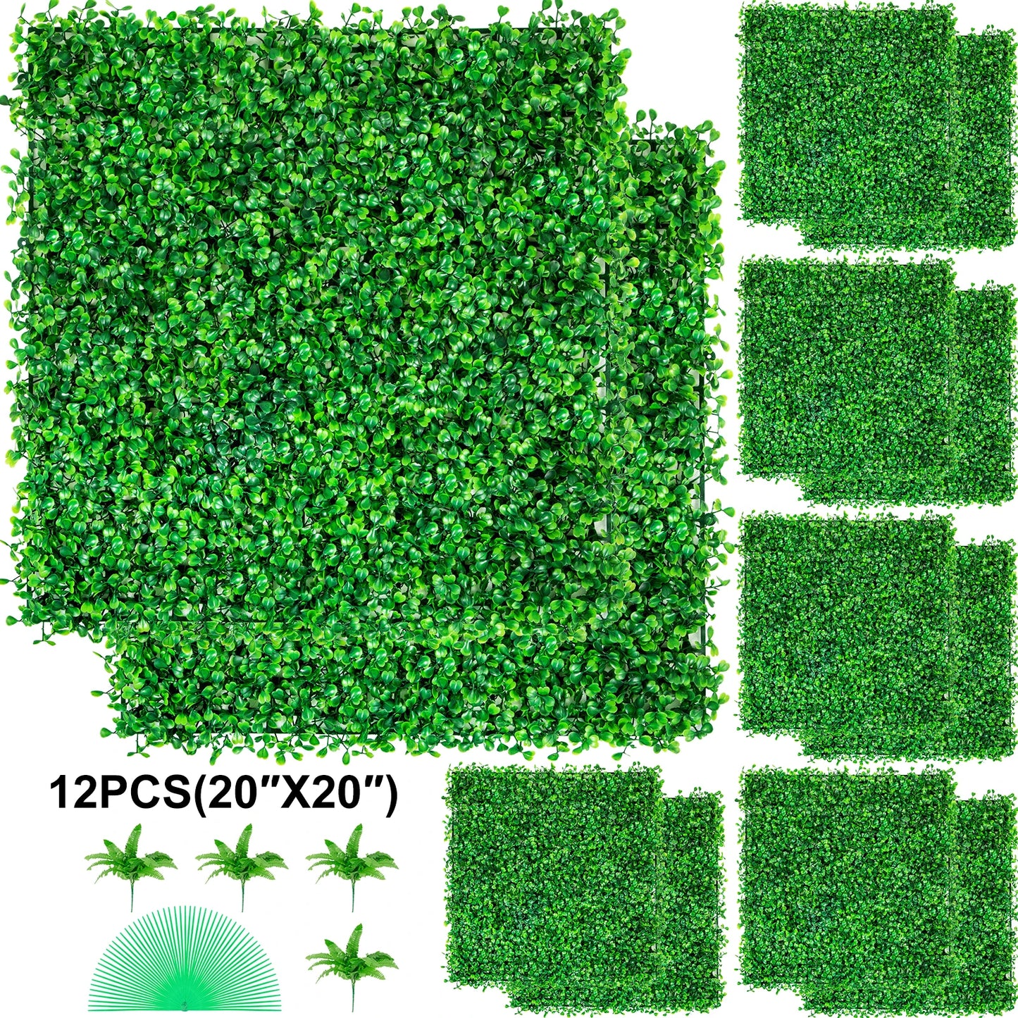 SucceBuy Boxwood Hedge Panels Artificial Plant Wall Decor