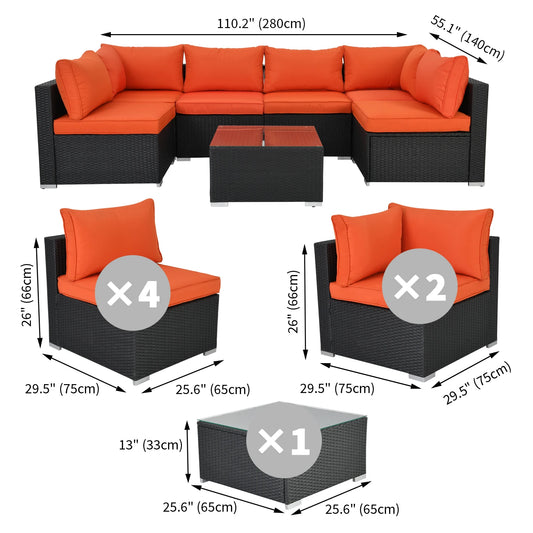 Outdoor Naga Bahna Patio Furniture 8 Piece PE Rattan Sofa