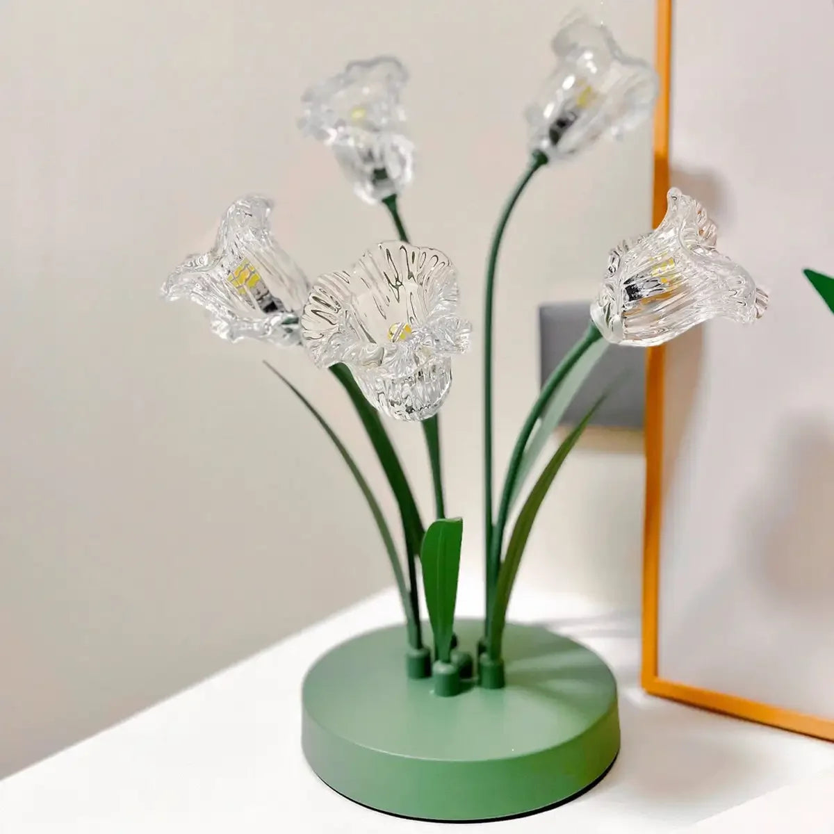 Bell Orchid Glass Table Lamp Led Night Light Decorative