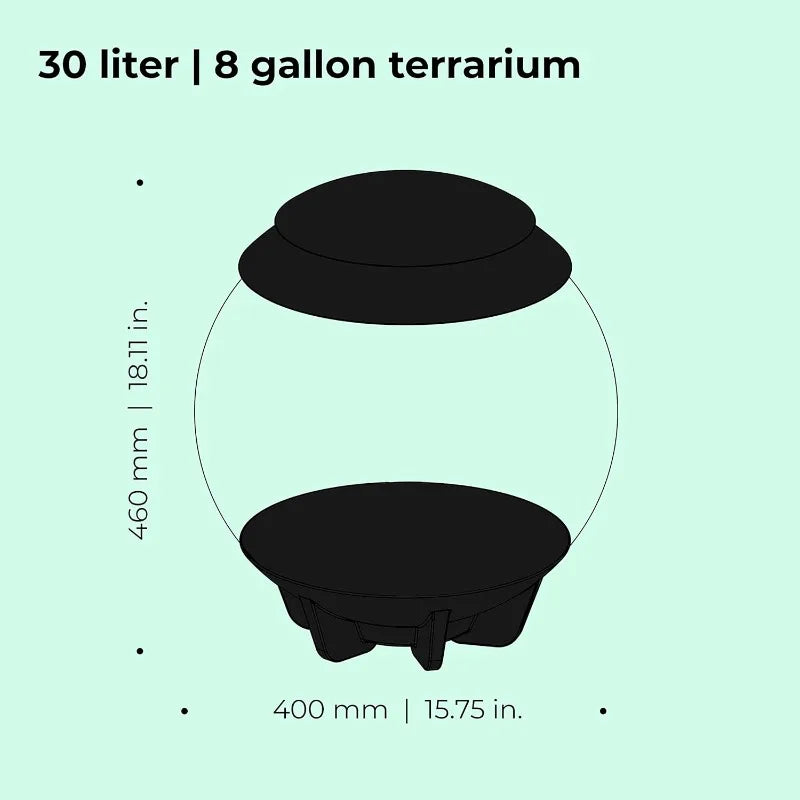 Air 30 Automated Acrylic Terrarium Desert Tropical Black