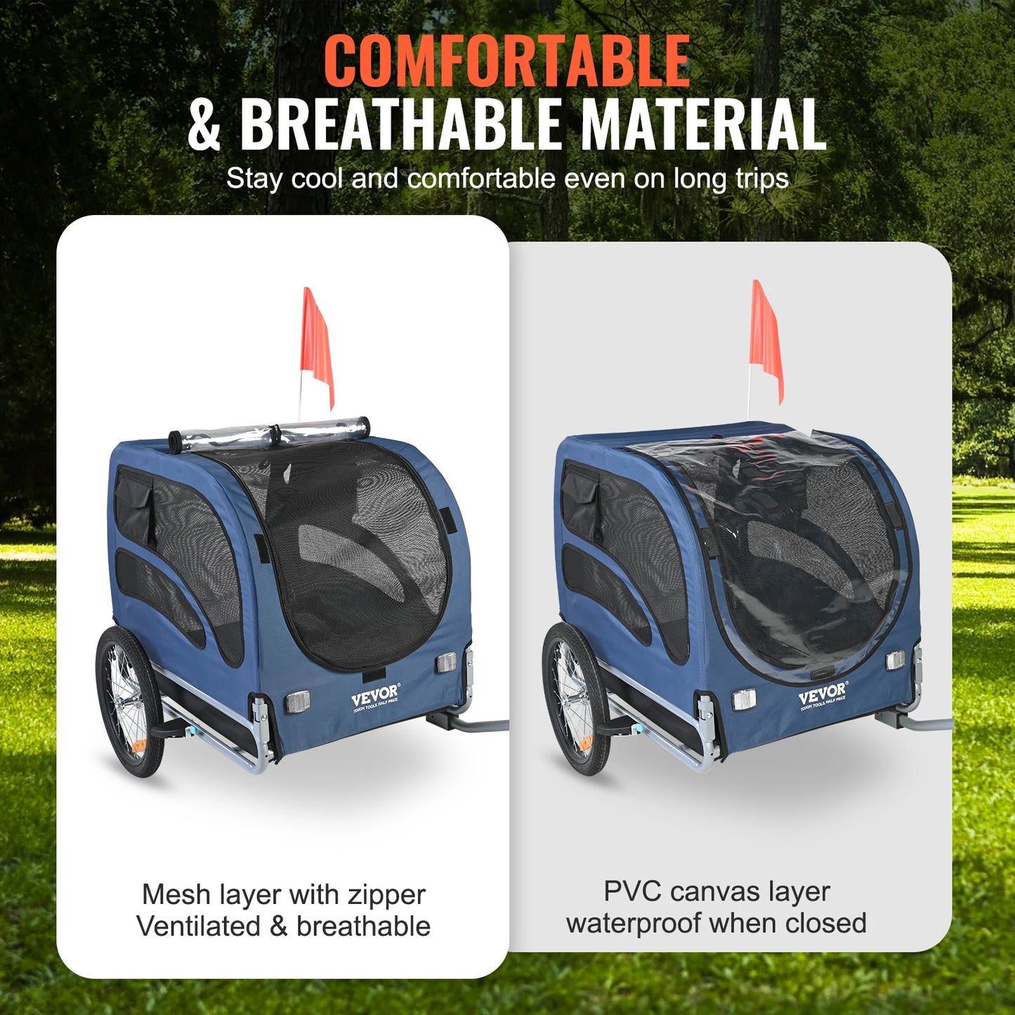 SucceBuy 100 Lb Dog Bike Trailer Carrier Reflectors
