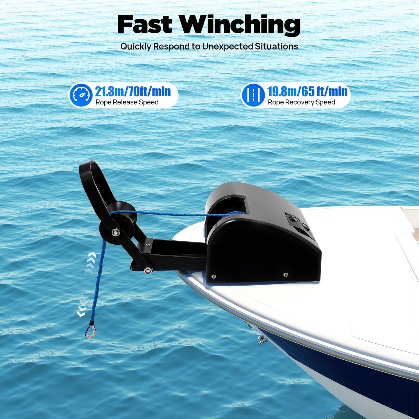35 Lbs Boat Electric Anchor Winch 12V Windlass Kit Remote