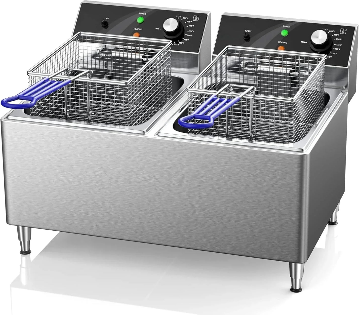 Dual Tank Commercial Deep Fryer 12L 25 Qt Two Baskets
