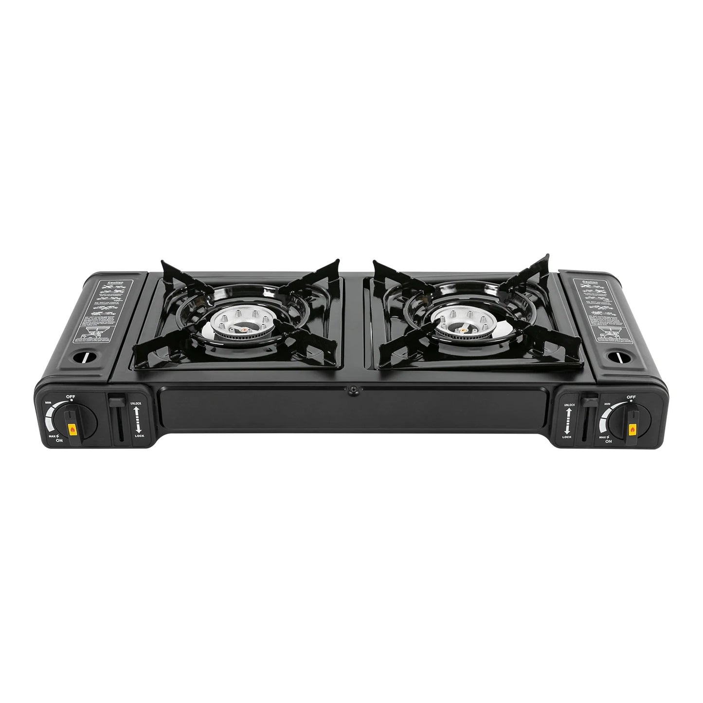 Portable Propane Gas Stove Compact Outdoor Camping Cooker with Safety Lock and Carrying Case