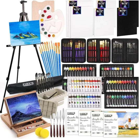 Deluxe 166 Pcs Artist Painting Set 96 Paints All Mediums