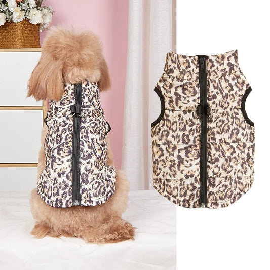 Winter Warm Padded Pet Vest Jacket Leash Hole Camouflage