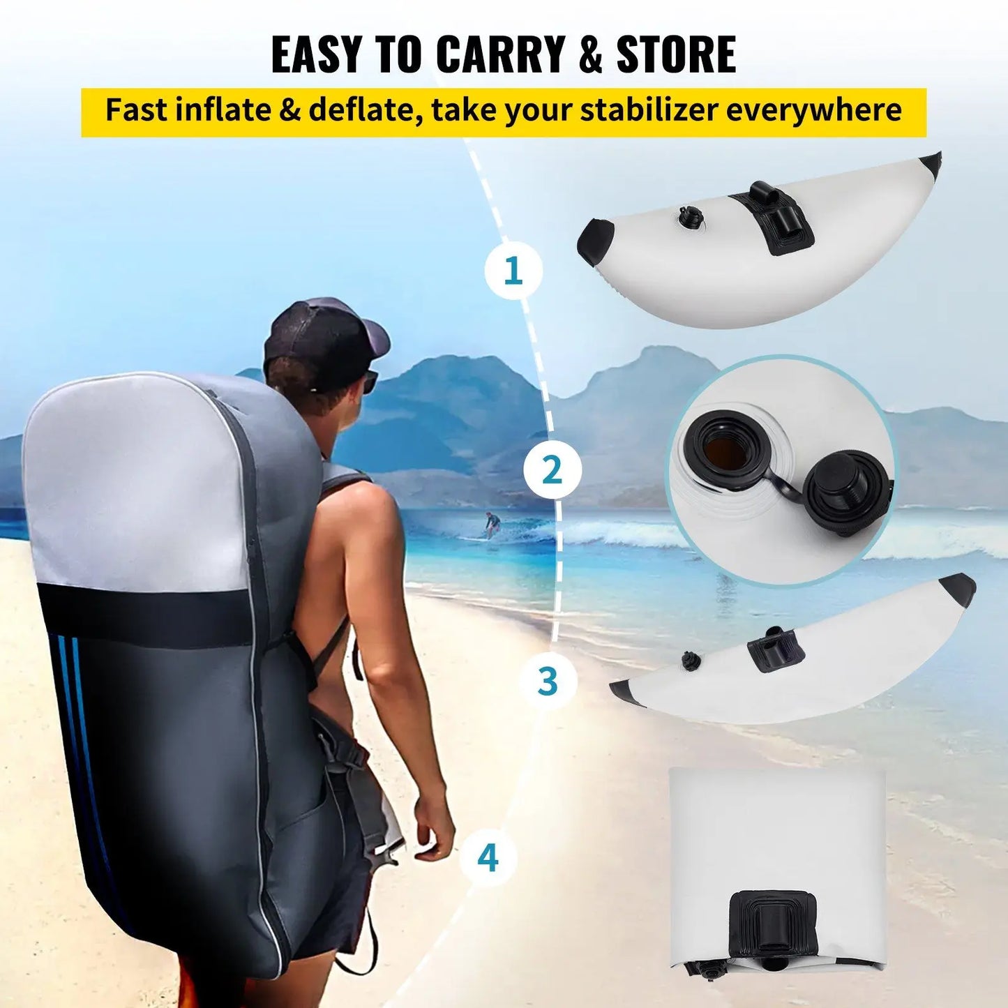 PVC Inflatable Outrigger Float With Sidekick Rod For Canoes
