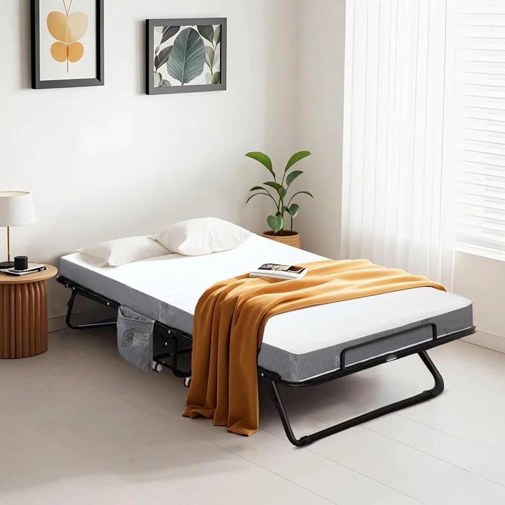 Portable Folding Bed with Mattress Rollaway Guest Bed - Ultimate Objects