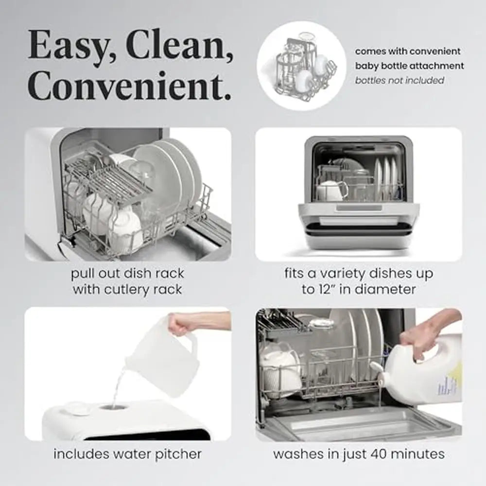 Portable Countertop Dishwasher 5L Water Tank Five Programs