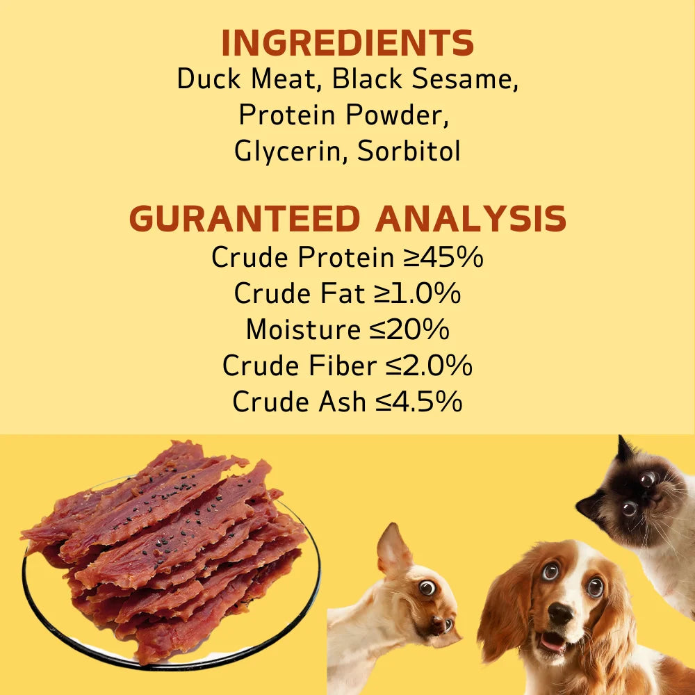 Sesame Duck Jerky Dog Treats 7.05oz 14.11oz All Natural Healthy Easily Digestible