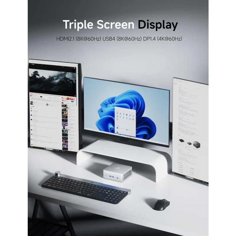 UM870 Mini PC Ryzen 7 8745H Barebone 8K60Hz HDMI DP USB4