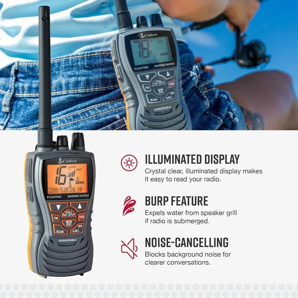 Mr HH350 FLT Handheld Floating VHF Marine Radio 6 Watt Grey