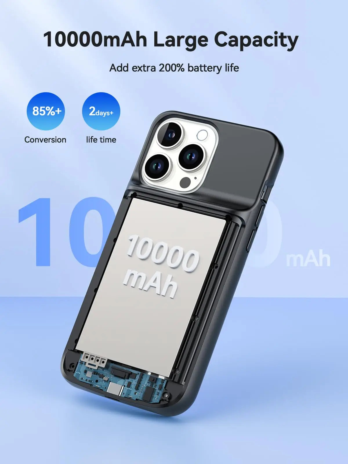 NEWDERY 10000mAh Portable Battery Case For iPhone 15 Pro Max
