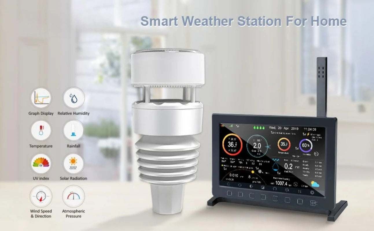 Weather Station HP2564 7 Inch Display WS90 Outdoor Sensor