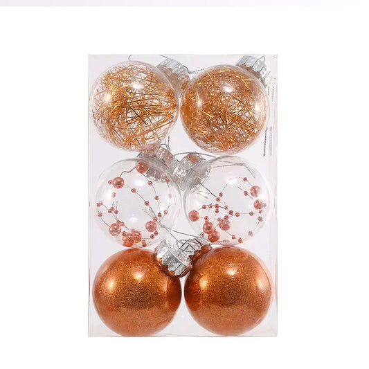 Anti Drop Christmas Ball 6cm 8cm Transparent Hanging Balls