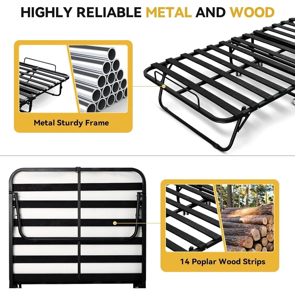 Portable Folding Bed with Mattress Rollaway Guest Bed - Ultimate Objects
