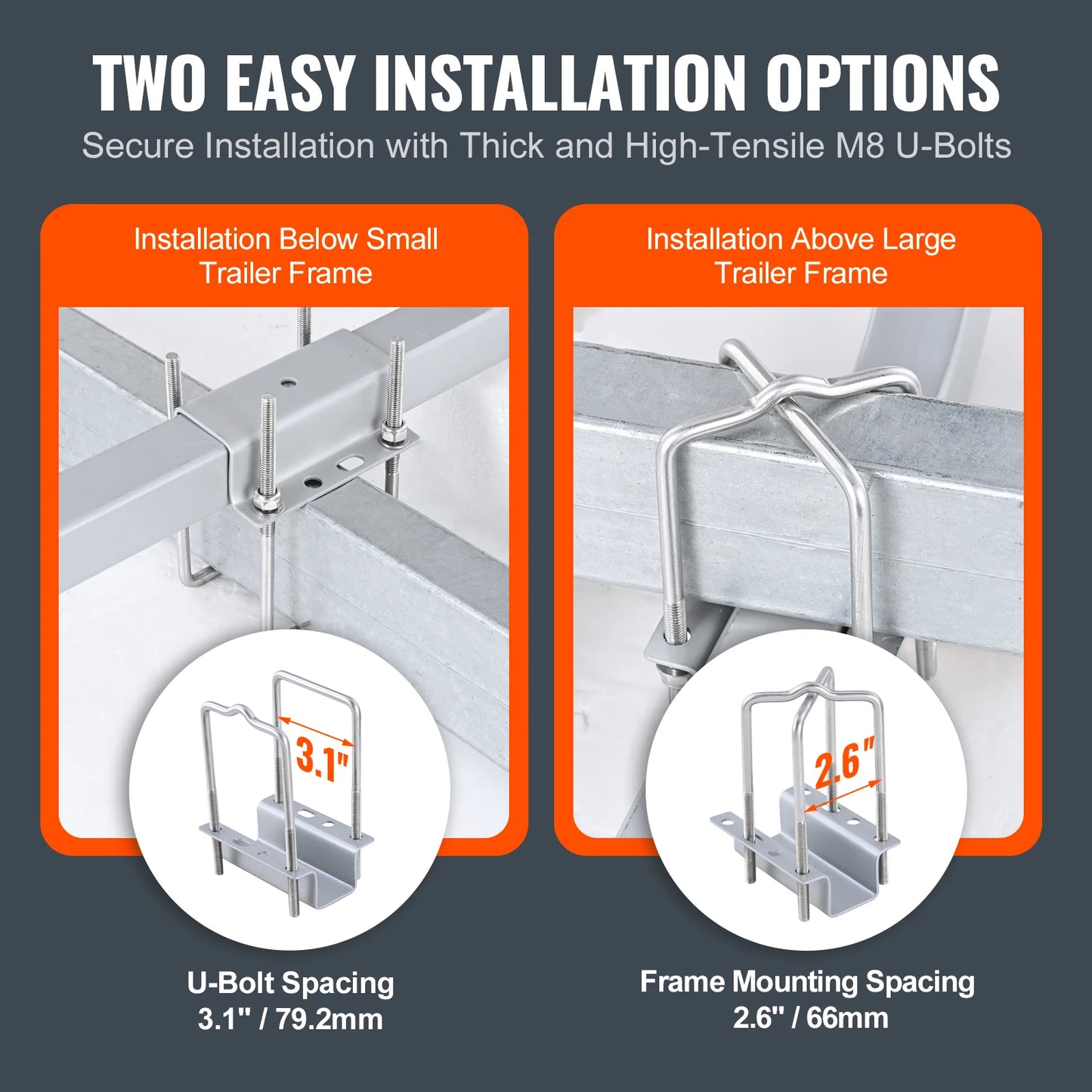 SucceBuy Boat Trailer Guide Poles Adjustable Rustproof Steel