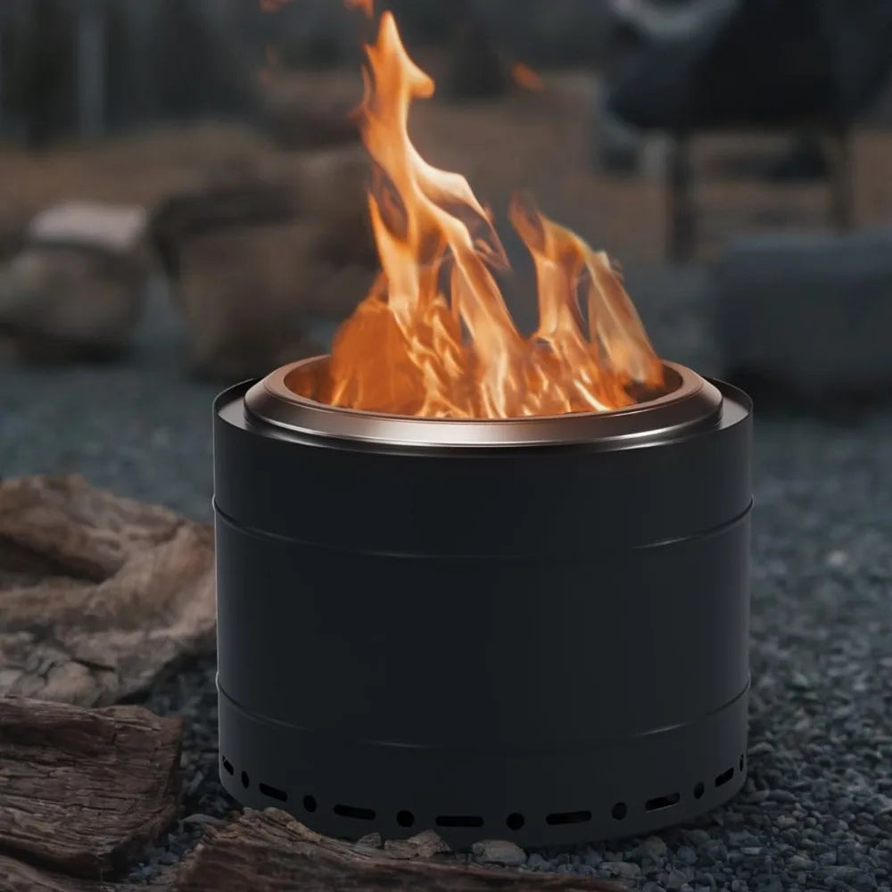 22 Inch Smokeless Fire Pit with Carry Bag Stainless Steel Outdoor Firepit Wood Burning Fire Pits for Camping and Bonfire