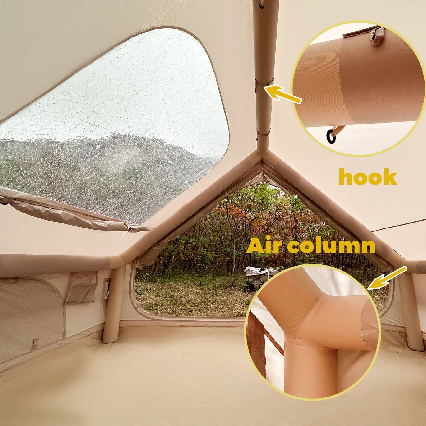 Inflatable Self Supporting Camping Tent 5 to 8 Person Quick Automatic Open Waterproof Windproof Portable Outdoor Hiking Shelter
