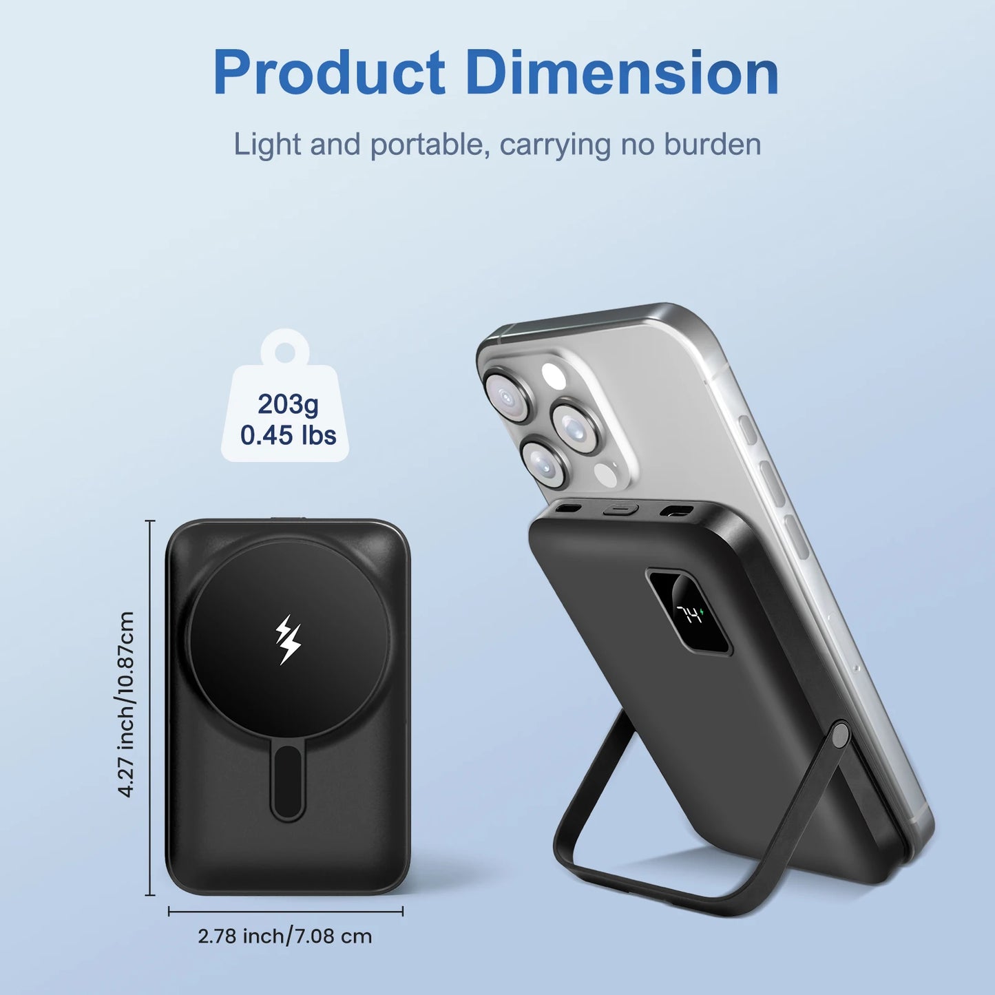 Magnetic Power Bank 10000mAh Wireless Charger 20W Charge