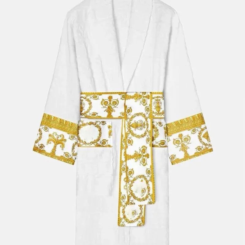 Autumn Winter Unisex Bathrobe With Pockets Long Sleeve