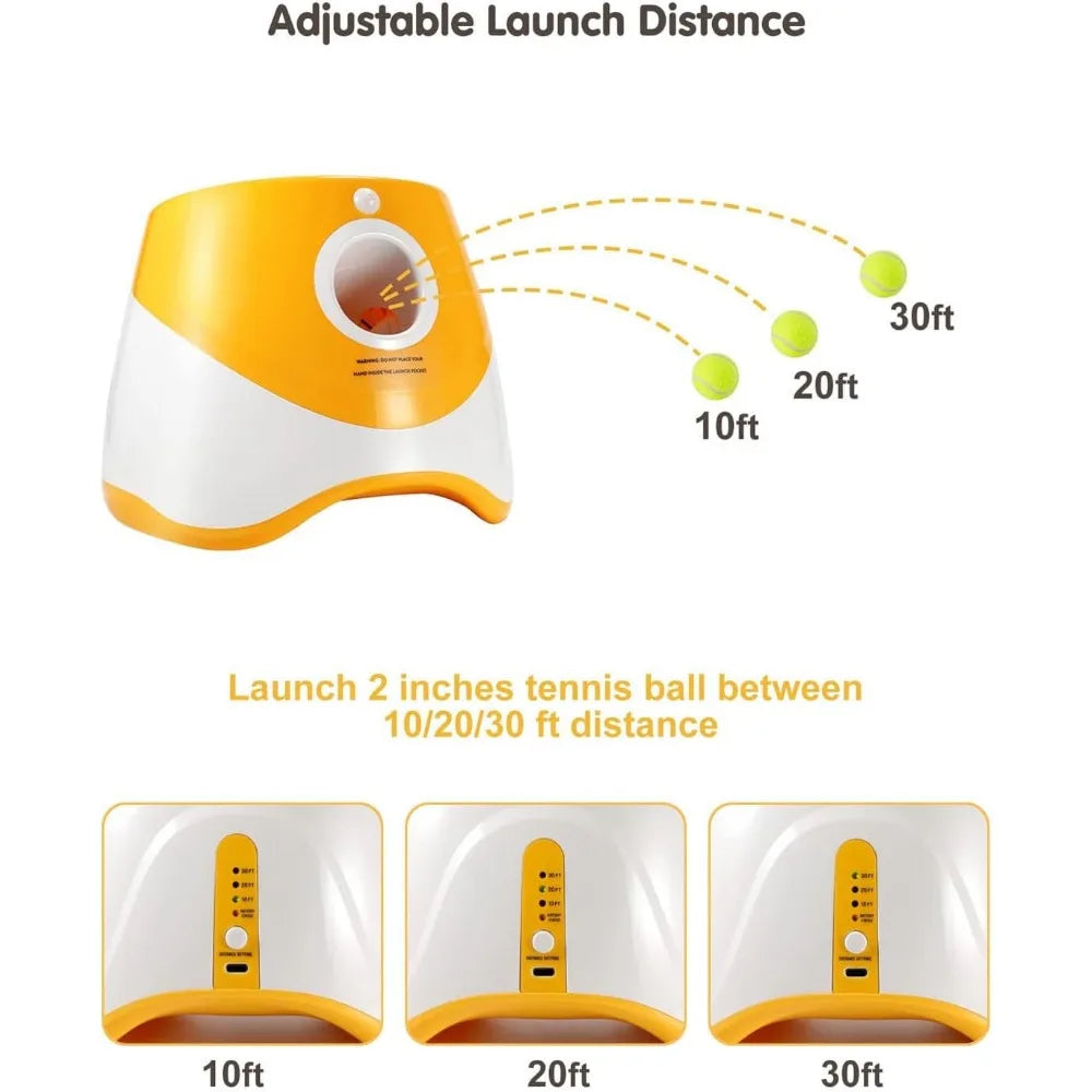 Ball Launcher For Dogs With 12 Tennis Balls Interactive Dog Toy Durable Plastic Design