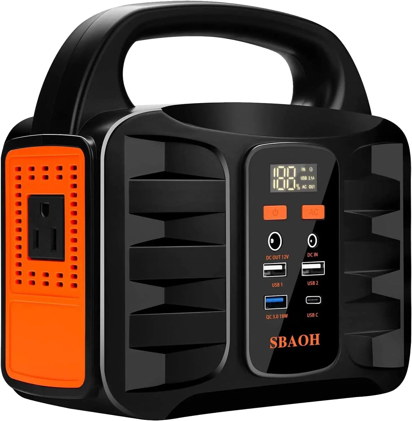 Portable Power Station 155Wh 42000mAh Outdoor Solar Generator 110V 150W Peak 200W AC Outlet USB C PD 30W CPAP Compatible LED Display CE FCC RoHS