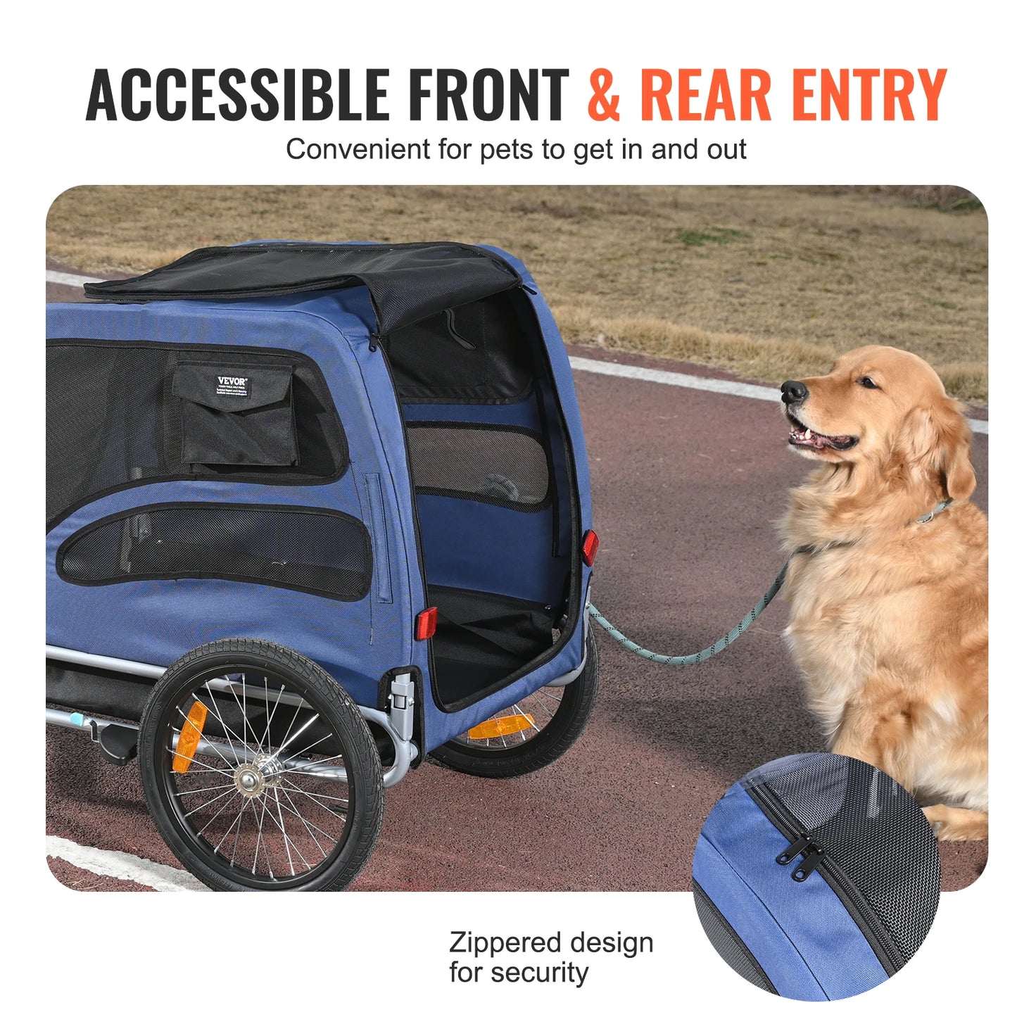 SucceBuy 100 Lb Dog Bike Trailer Carrier Reflectors