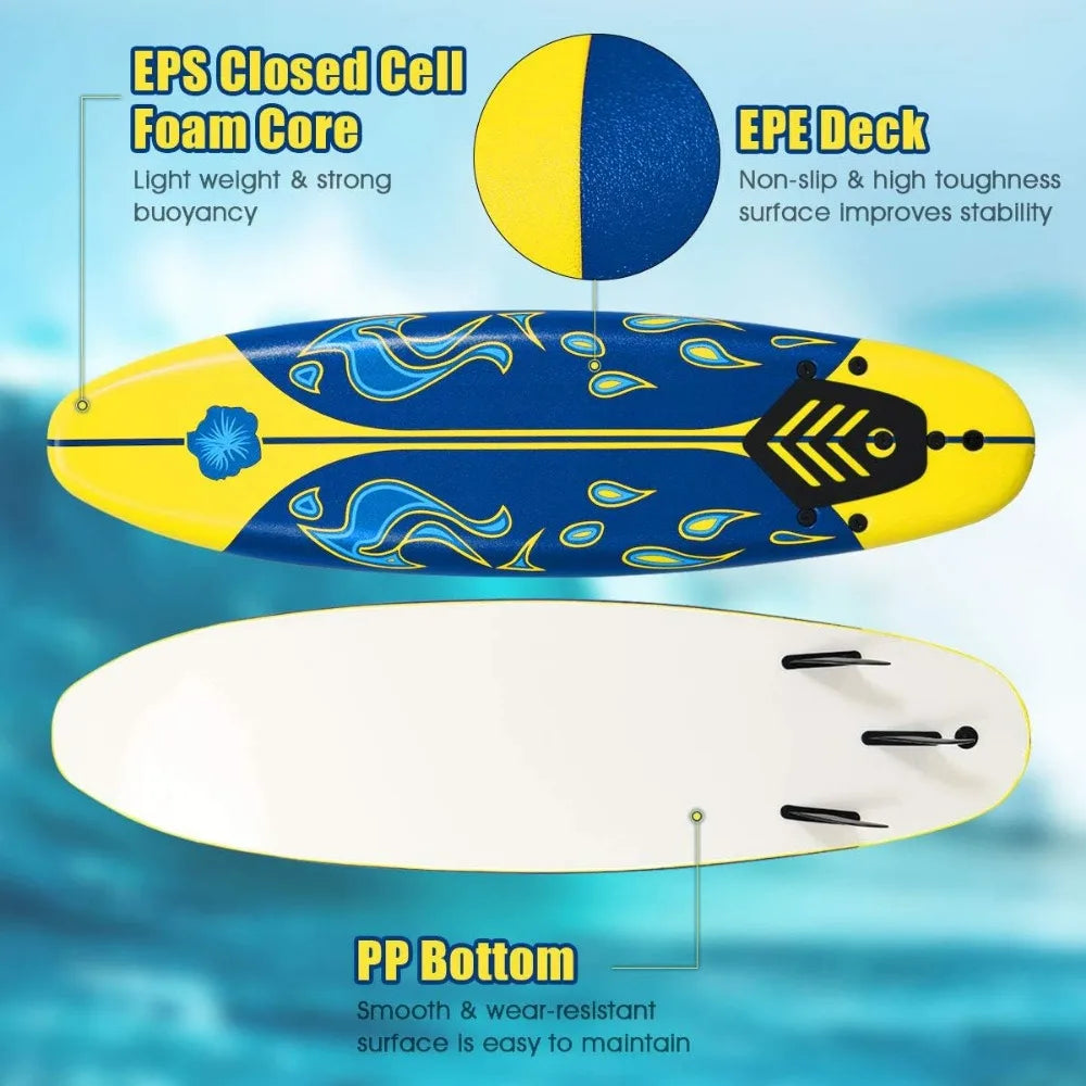 6 FT Stand Up Paddle Board with Removable Fins and Safety Leash for Teenagers Adults and Beginners Lightweight Non Slip Design