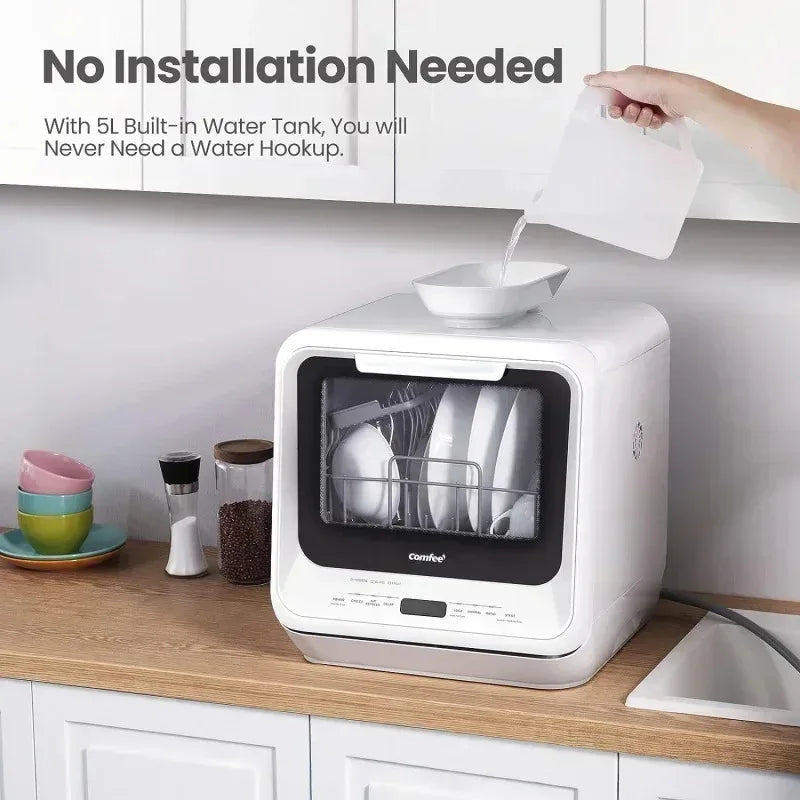 Portable Countertop Dishwasher 5L Tank No Hookup 360 Spray