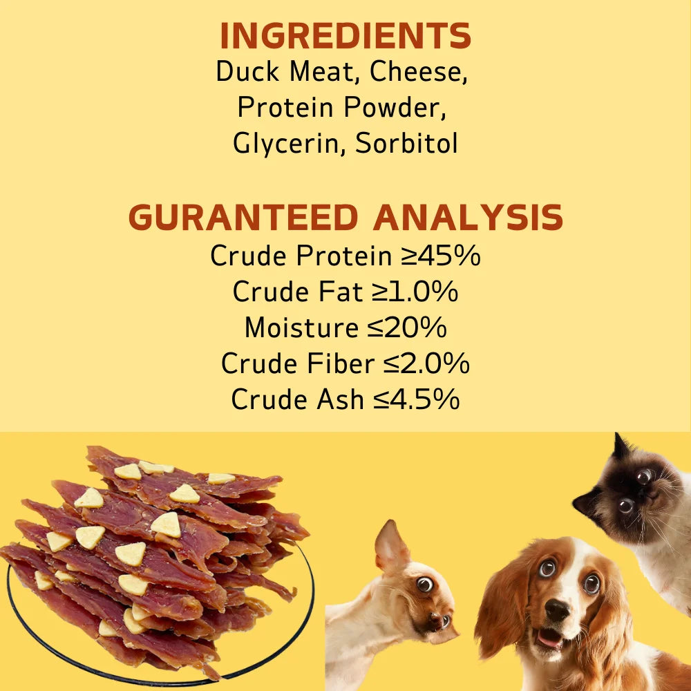 Milk Cheese Duck Jerky All Natural Ingredients Healthy Dog Treats 7.05oz 14.11oz