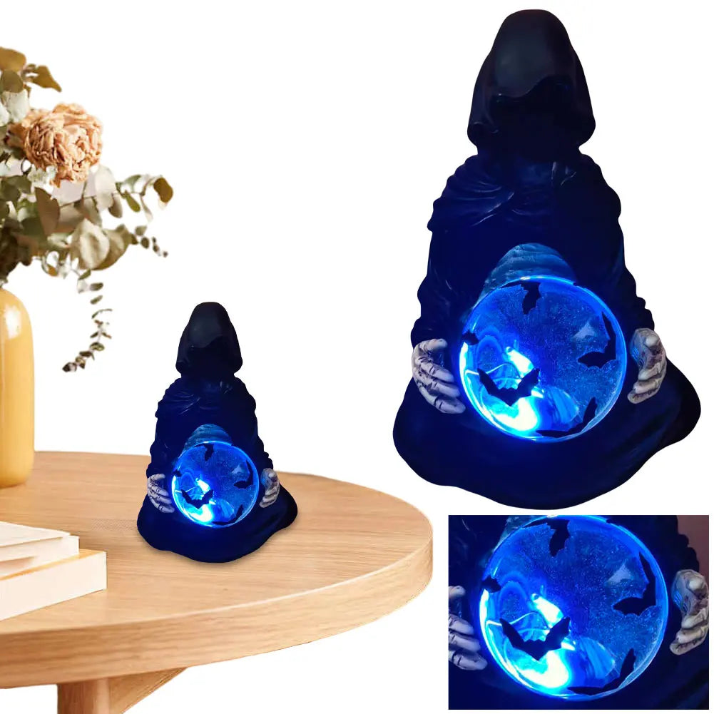 Death Gods Crystal Ball Grim Reaper Statue Halloween Decor