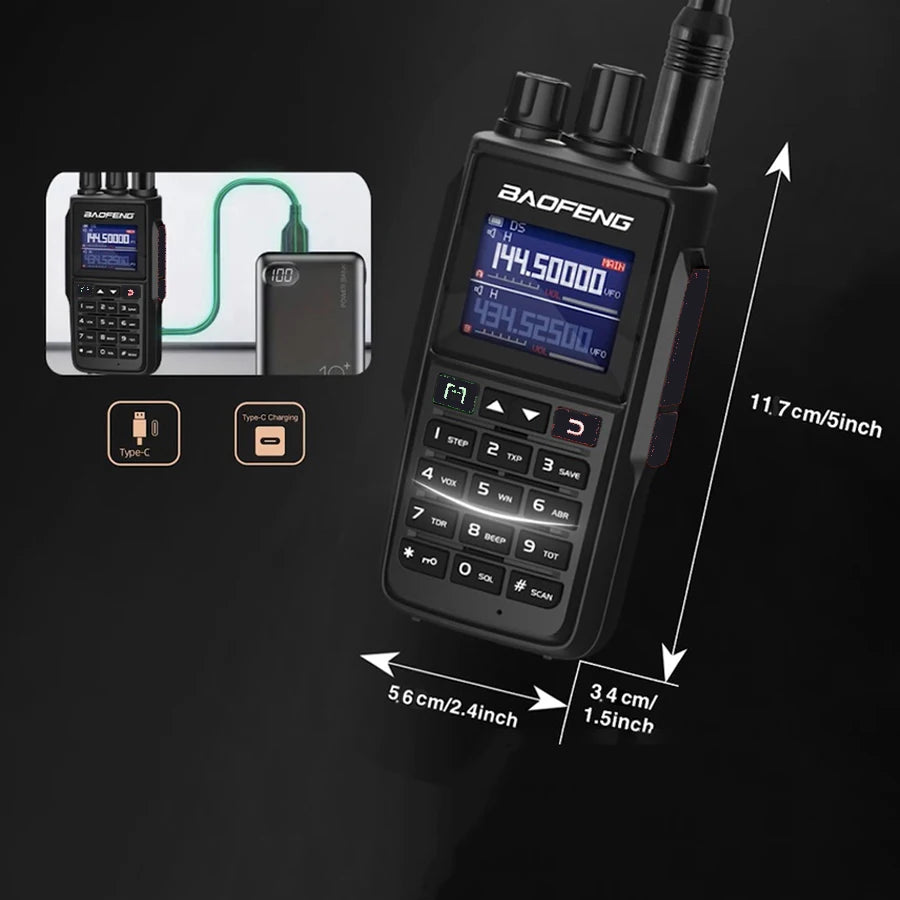 Baofeng UV 22 Two Way Radio USB Type C NOAA FM Long Range