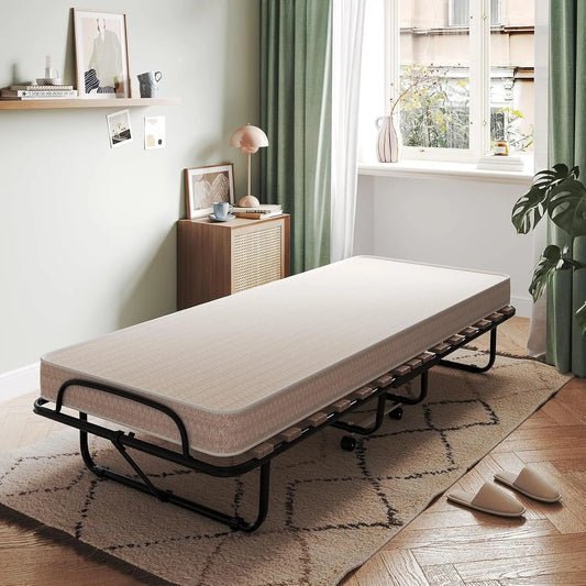Folding Bed with Mattress, Memory Foam Rollaway Sleeper - Ultimate Objects