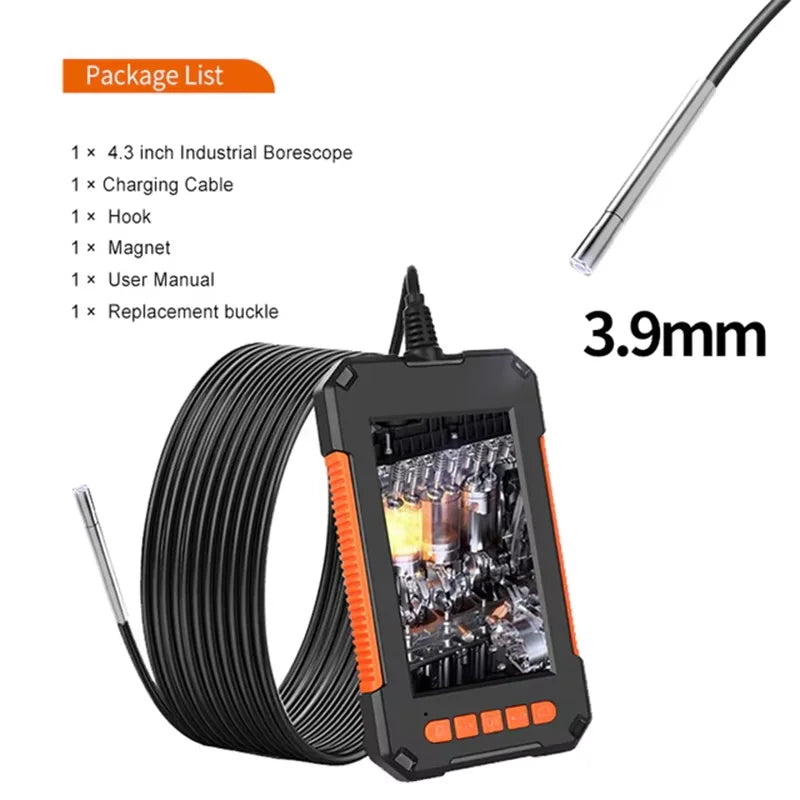 4.3 Inch IPS Endoscope Camera 1080P IP67 Borescope Kit