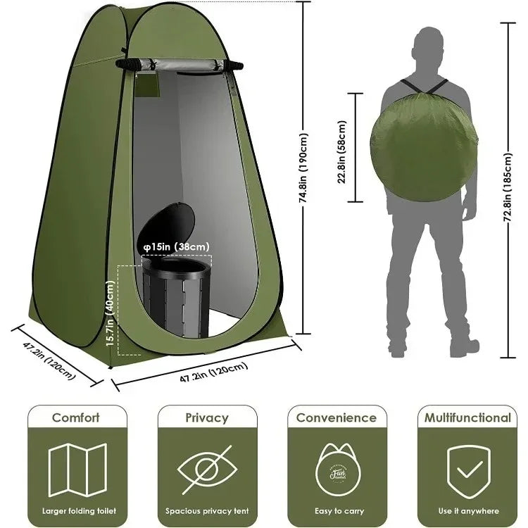 Portable Toilet Kit For Adults Pop Up Tent X Large
