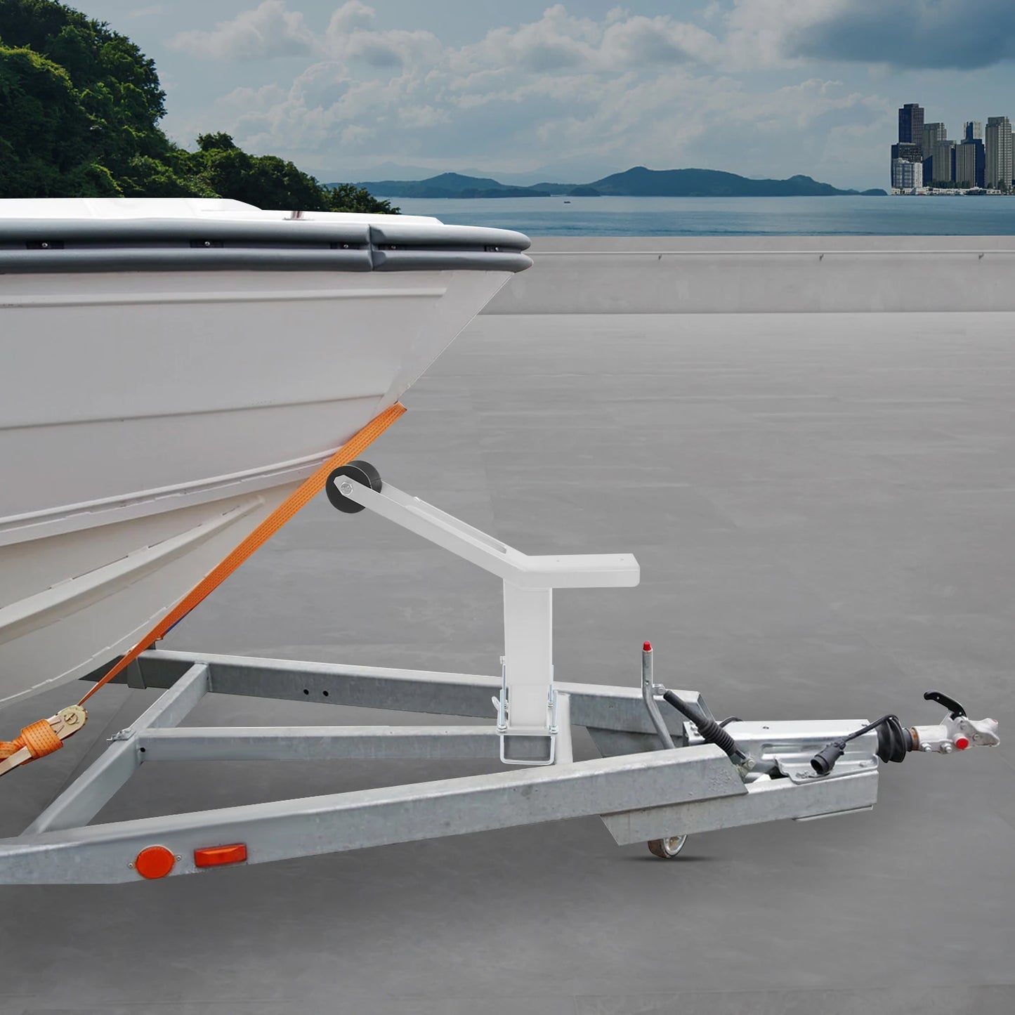 Adjustable Boat Winch Stand For Trailer With Roller Helper