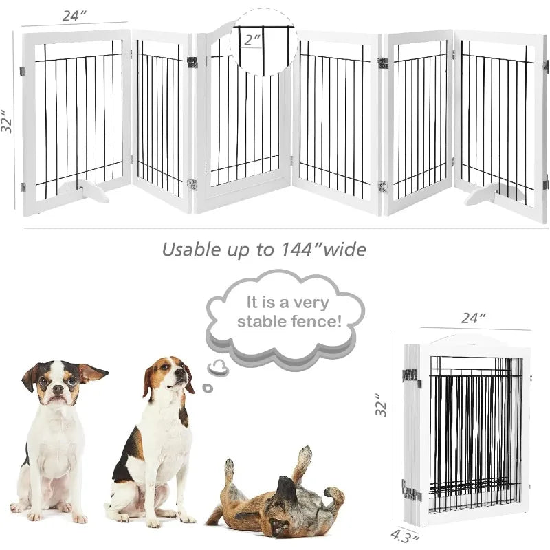 144 Inch Extra Wide Dog Gate With Walk Through Door